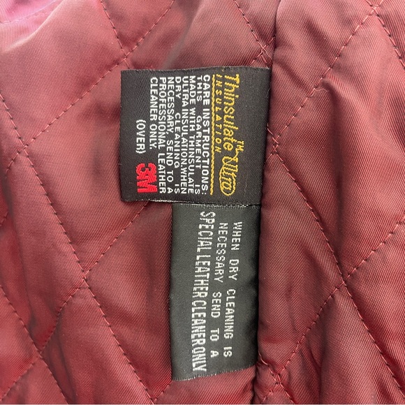 Vintage 1988 Wilson Black Leather Belted Jacket Size L, Buttons & zip out liner - Picture 2 of 7